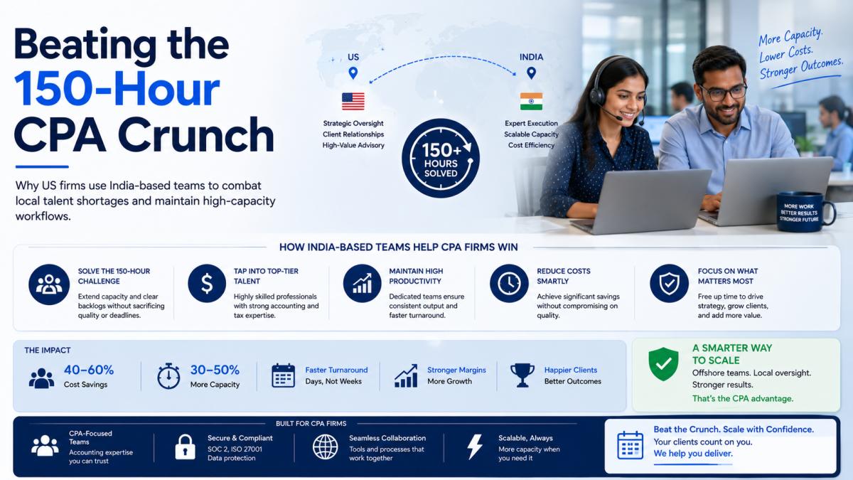 Beating the 150-Hour CPA Crunch: How US Firms Use India-Based Teams to Solve the Talent Shortage