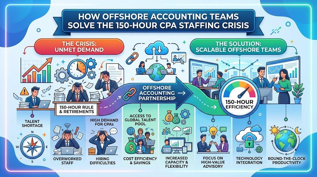 How Offshore Accounting Teams Solve the 150-Hour CPA Staffing Crisis